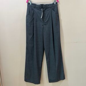 Zara menswear pants  pleated plaid grey